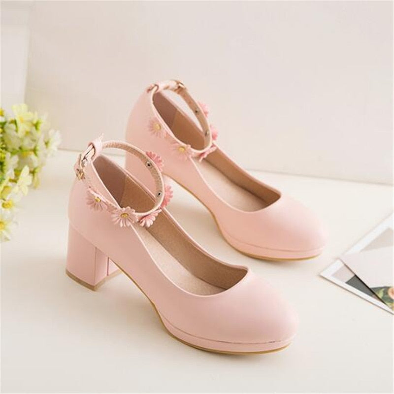 New Spring/Autumn Children Leather Shoes Girls Princess Baby High-heeled Shoes