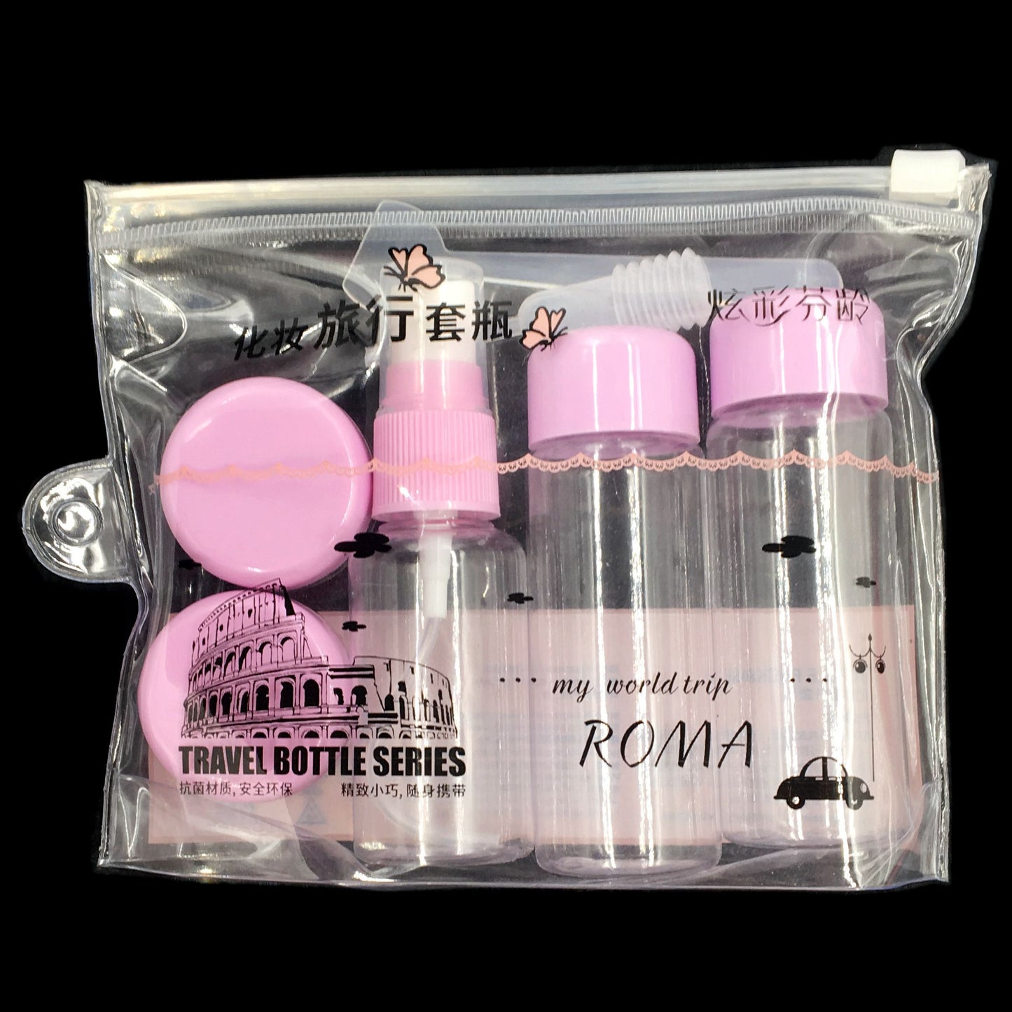 7pcs/Set Mini Makeup Cosmetic Face Cream Pot Bottles Plastic Transparent