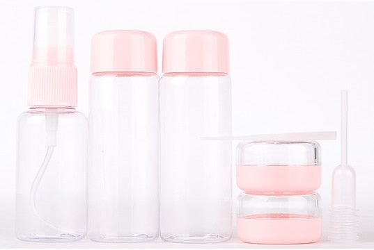 7pcs/Set Mini Makeup Cosmetic Face Cream Pot Bottles Plastic Transparent