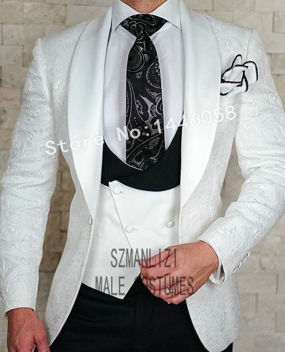 Men's Wedding Suits 2021 Italian Design Custom Made Black Smoking