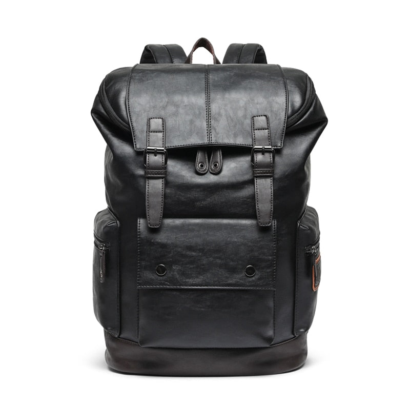 Luxury Brand Leather Men Backpack Youth Large Capacity Travel Backpack Boy Laptop School Bag Male Business Shoulder Bag Mochila