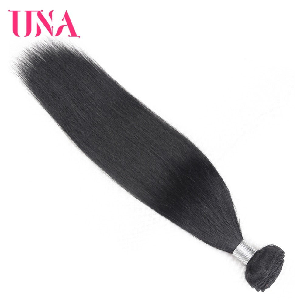 UNA Human Hair 1/3/4 Piece Color #1B Hair Brazilian Straight Remy Hair