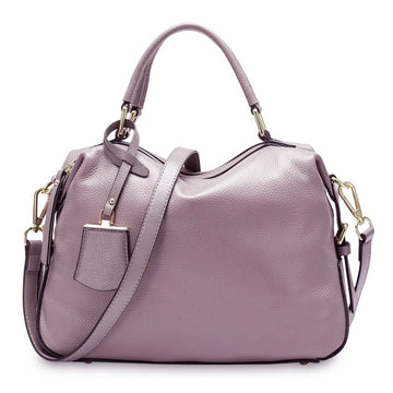 Fashion Women Tote Bag 100% Genuine Leather Handbags Female Boston