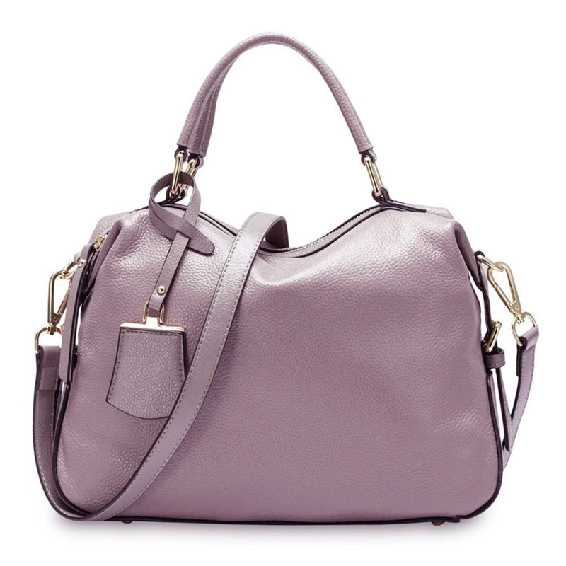 Fashion Women Tote Bag 100% Genuine Leather Handbags Female Boston