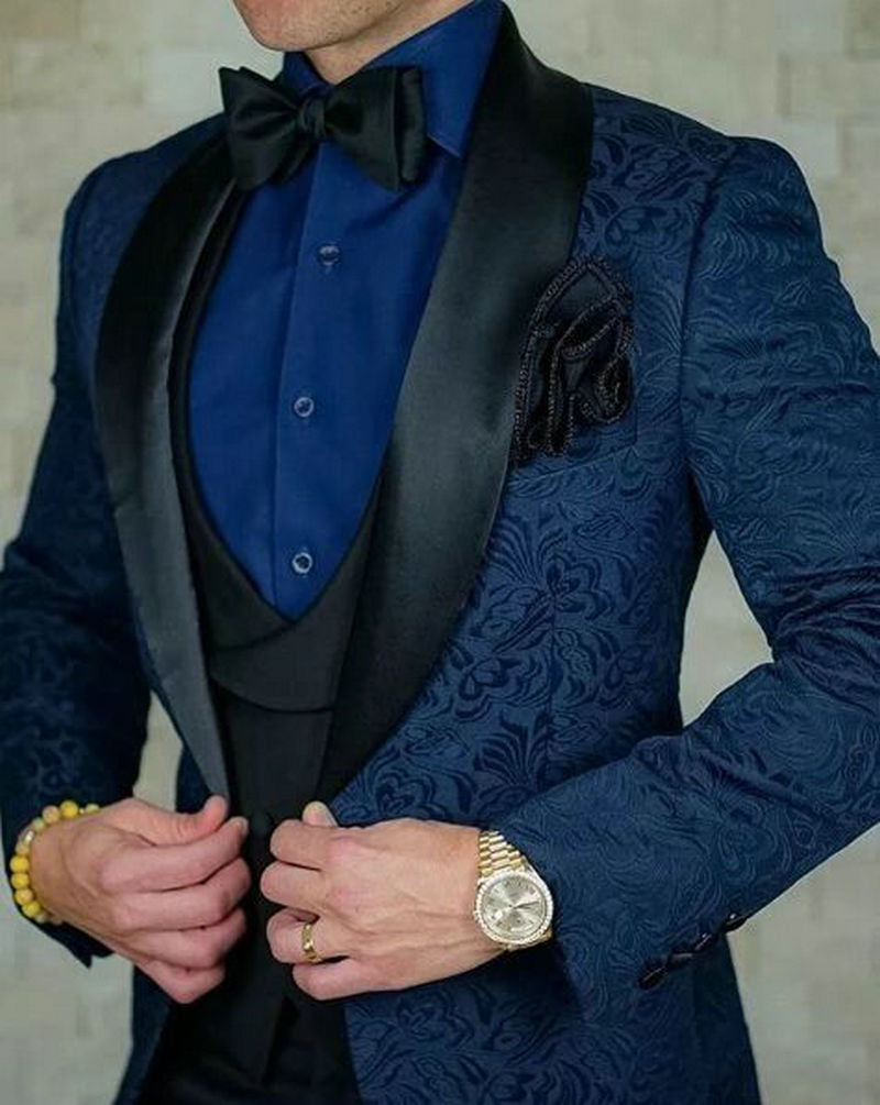 Men's Wedding Suits 2021 Italian Design Custom Made Black Smoking