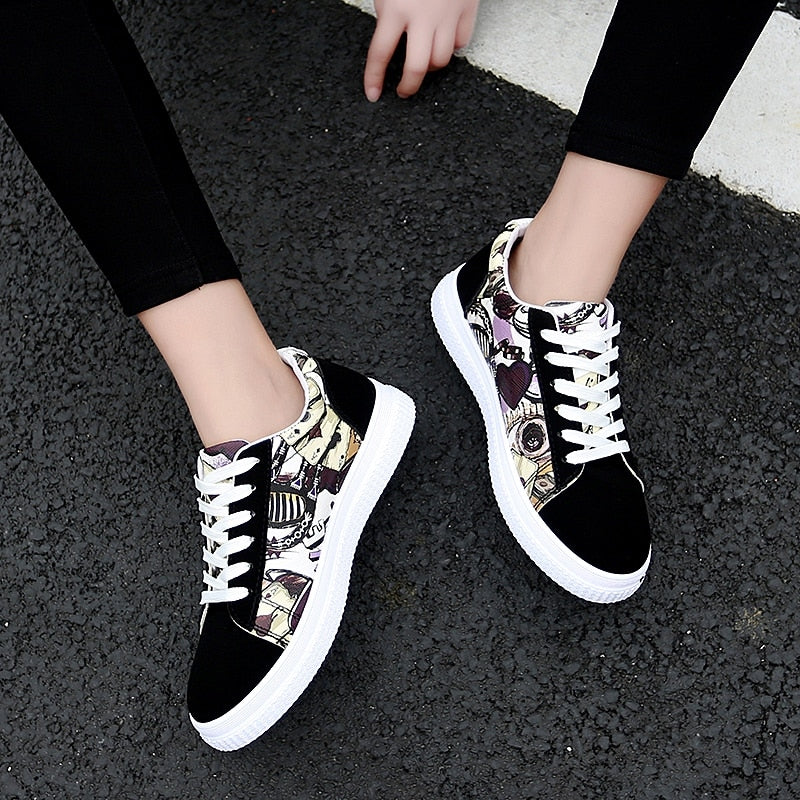 Black Platform Sneakers Casual Vulcanized Shoes 2022 Autumn Plus Size 35-44 Lover Shoes Zapatillas Mujer