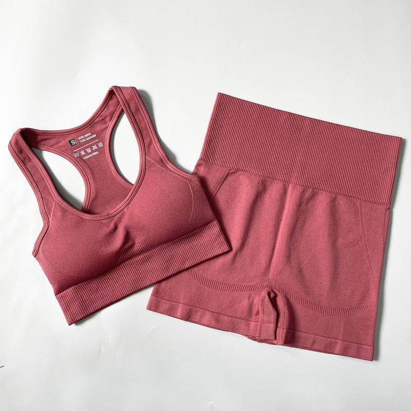 2/3/4PCS Seamless Women’s Yoga Set – Workout Sportswear Gym Clothes Fitness Outfit