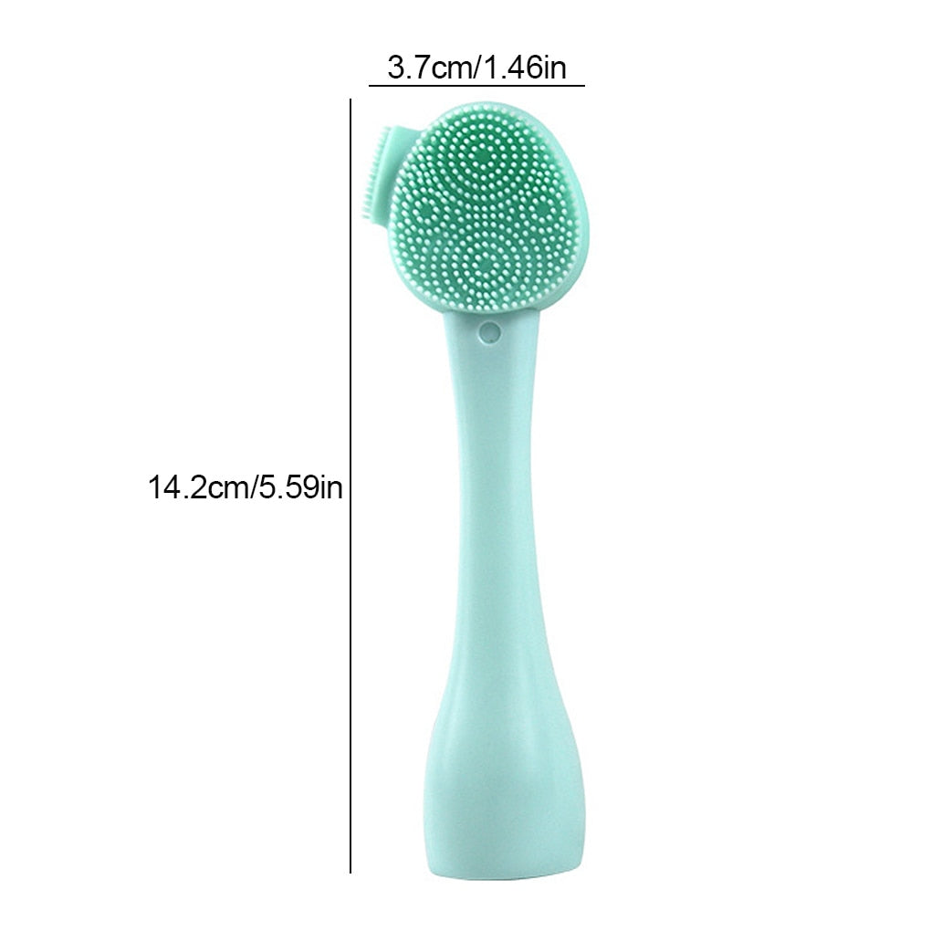 Double Side Silicone Facial Cleanser Brush Soft Hair Face Massage