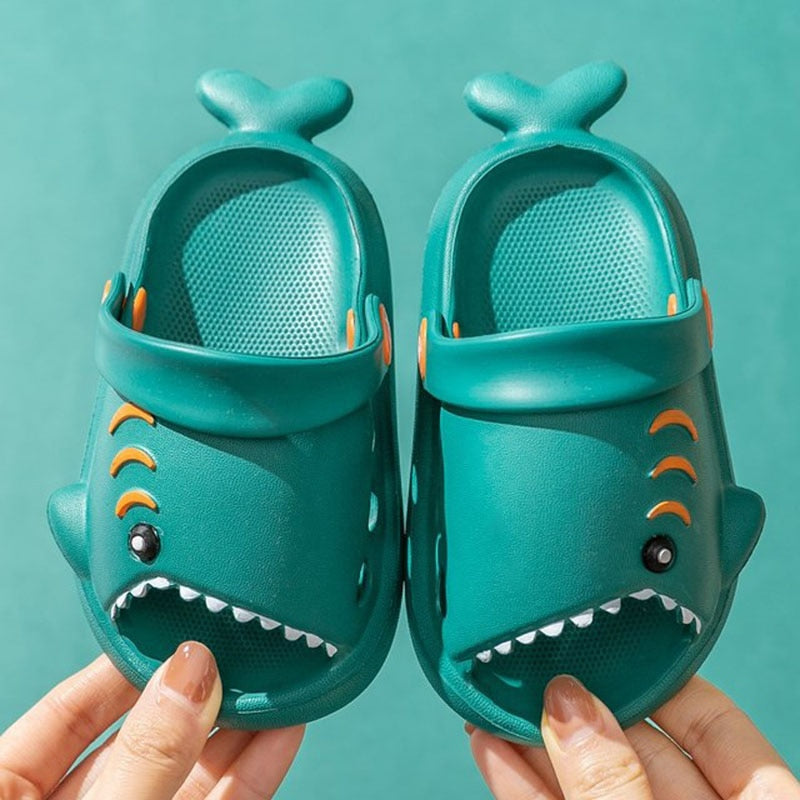 Children Slippers Kids Sandals Cartoon Shark Summer Toddler Boys Girls