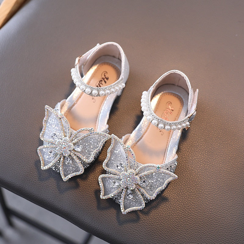 Summer Girls Sandals Fashion Sequins Rhinestone Bow Girls