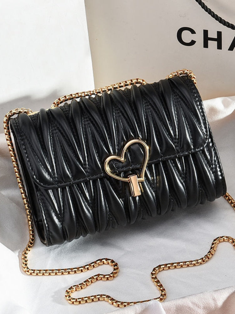 Ladies Chain Bag PU Leather Crossbody Bags for Women Fashion Simpleshoulder Messenger Bag Luxury Small Handbags