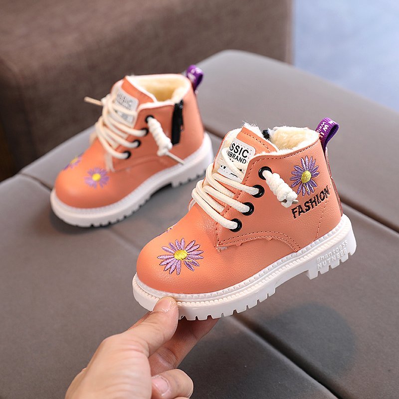 2022 Winter Warm Children Boots Girl Boys Fashion Plush Sneakers Baby Plush Snow Boots Kids