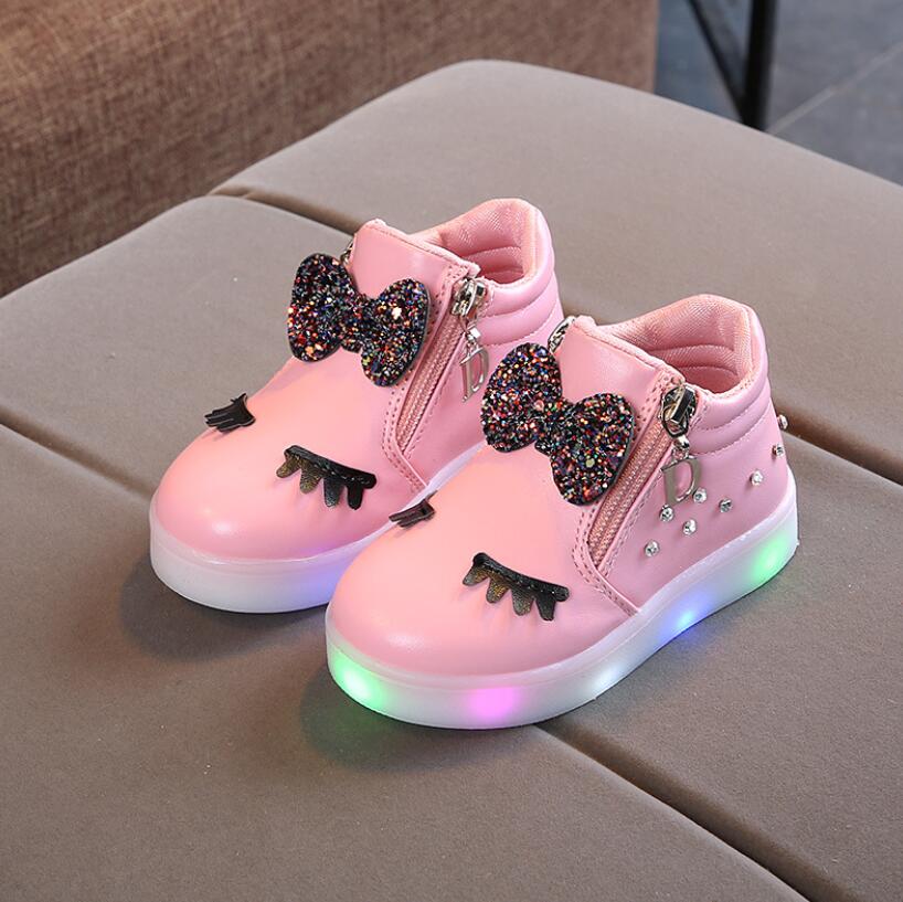 Glowing Led Kids Shoes For Girls Boys Spring Autumn Basket Led Children