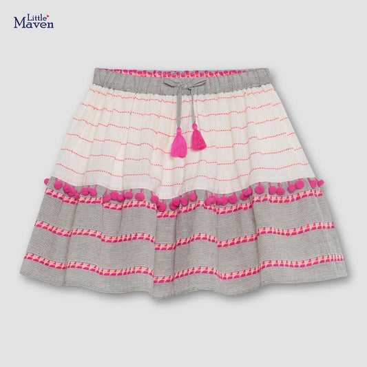 Little maven 2022 Blue Cloud Skirt Cotton Baby Girls Summer