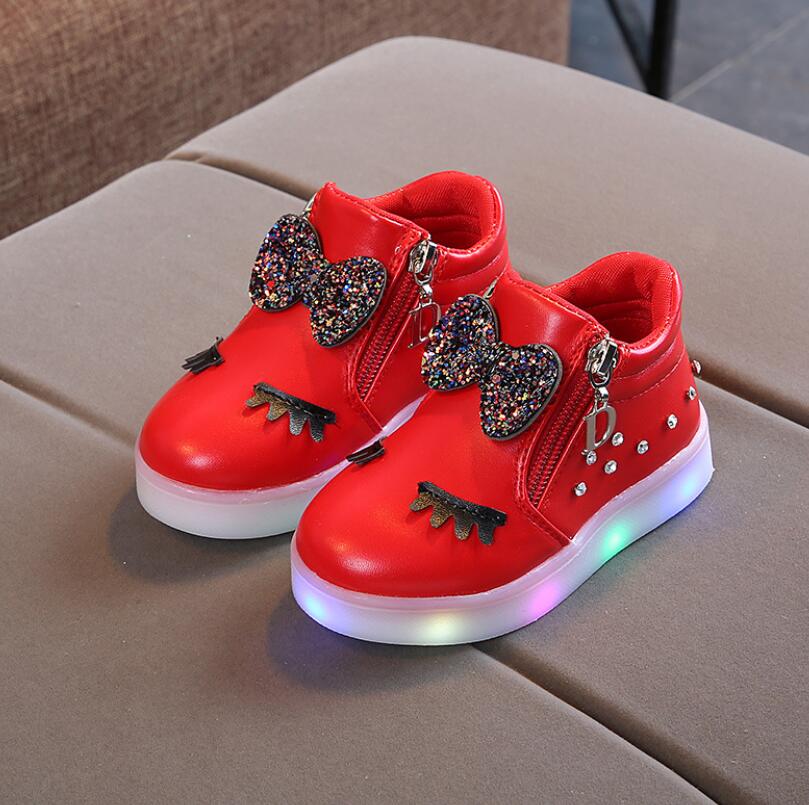 Glowing Led Kids Shoes For Girls Boys Spring Autumn Basket Led Children