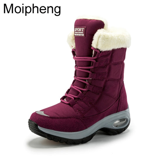 Morphing Women Boots Winter Keep Warm Quality Mid-Calf Snow Boots Ladies Lace-up Comfortable W