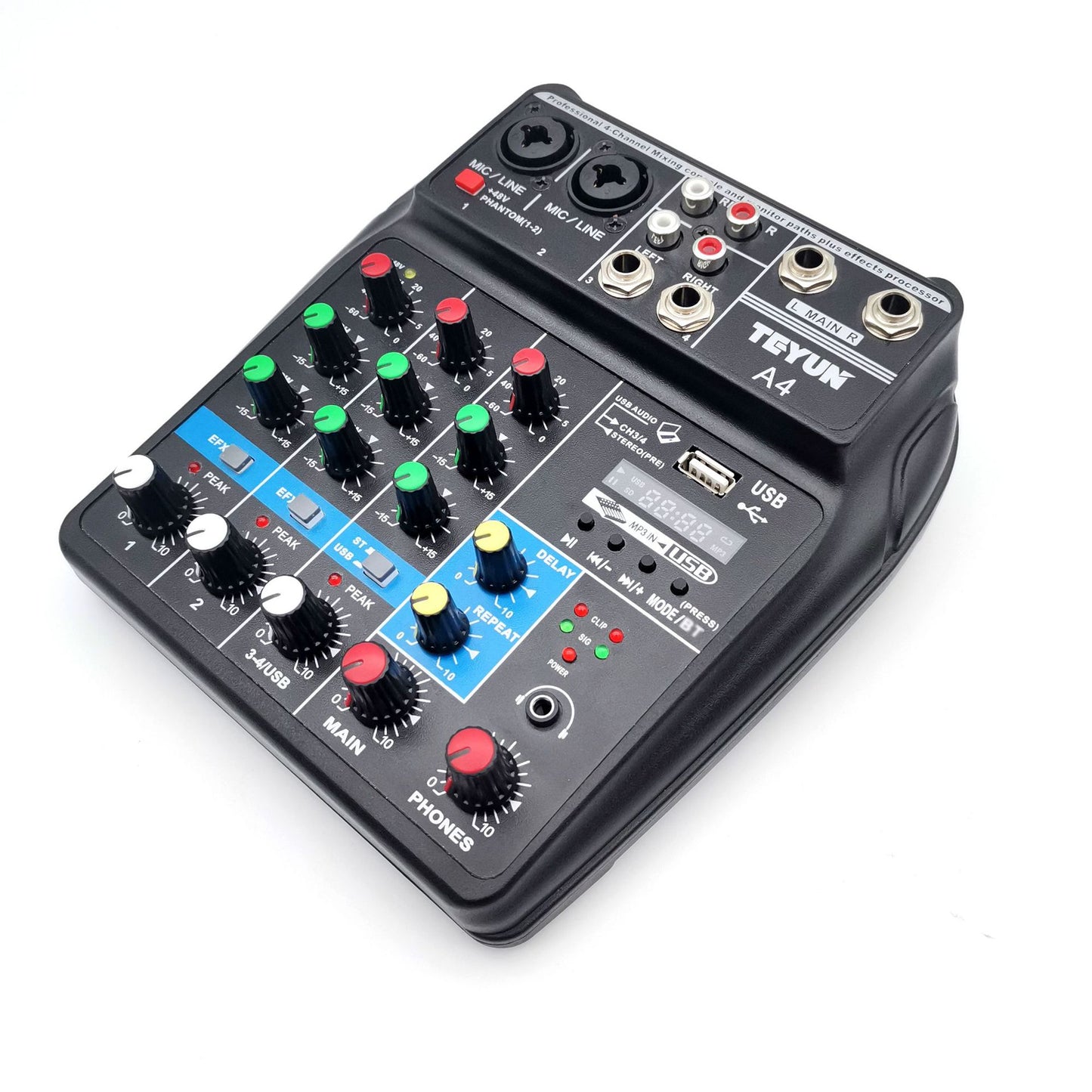 Console de mixage sonore Bluetooth USB enregistrement ordinateur 48V