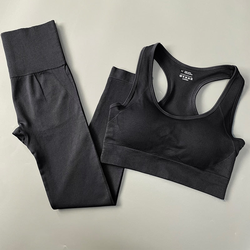 2/3/4PCS Seamless Women’s Yoga Set – Workout Sportswear Gym Clothes Fitness Outfit