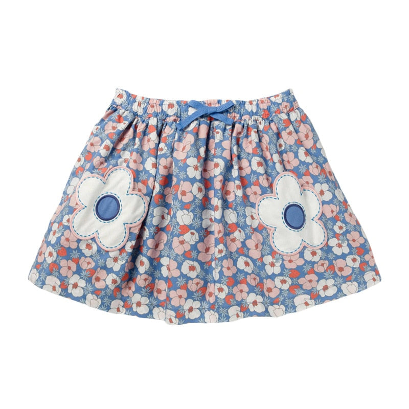 Little maven 2022 Blue Cloud Skirt Cotton Baby Girls Summer