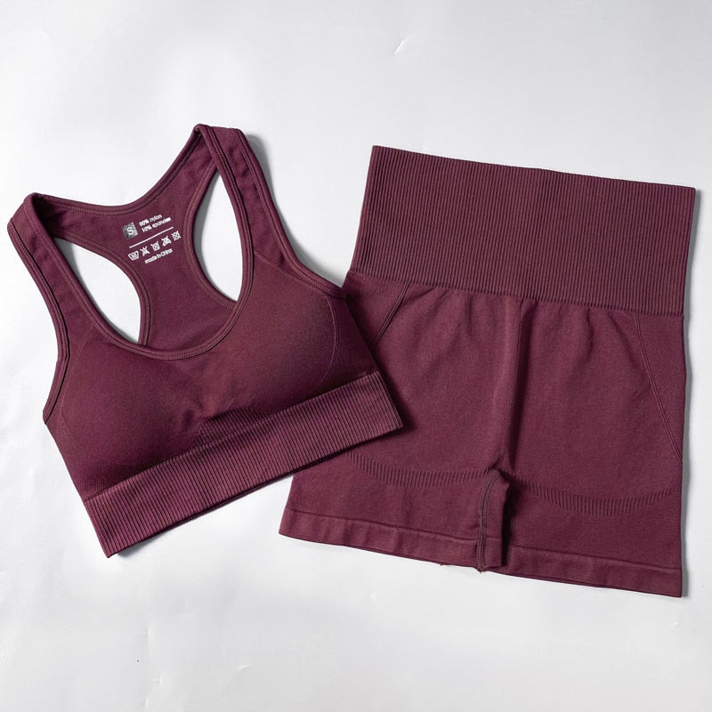 2/3/4PCS Seamless Women’s Yoga Set – Workout Sportswear Gym Clothes Fitness Outfit