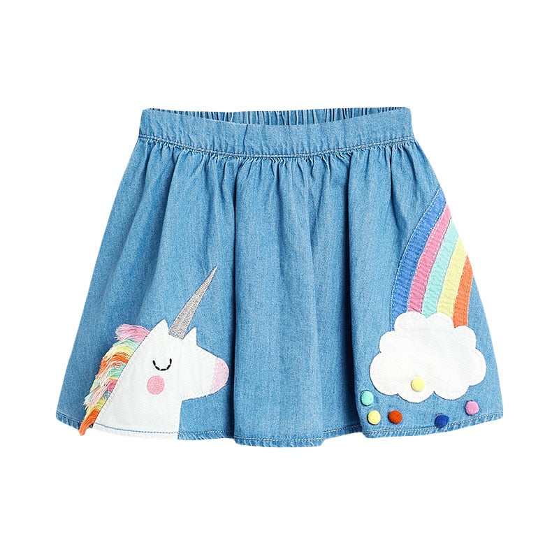 Little maven Baby Girls Summer Dress Unicorn Denim Skirt Lovely Casual Clothes