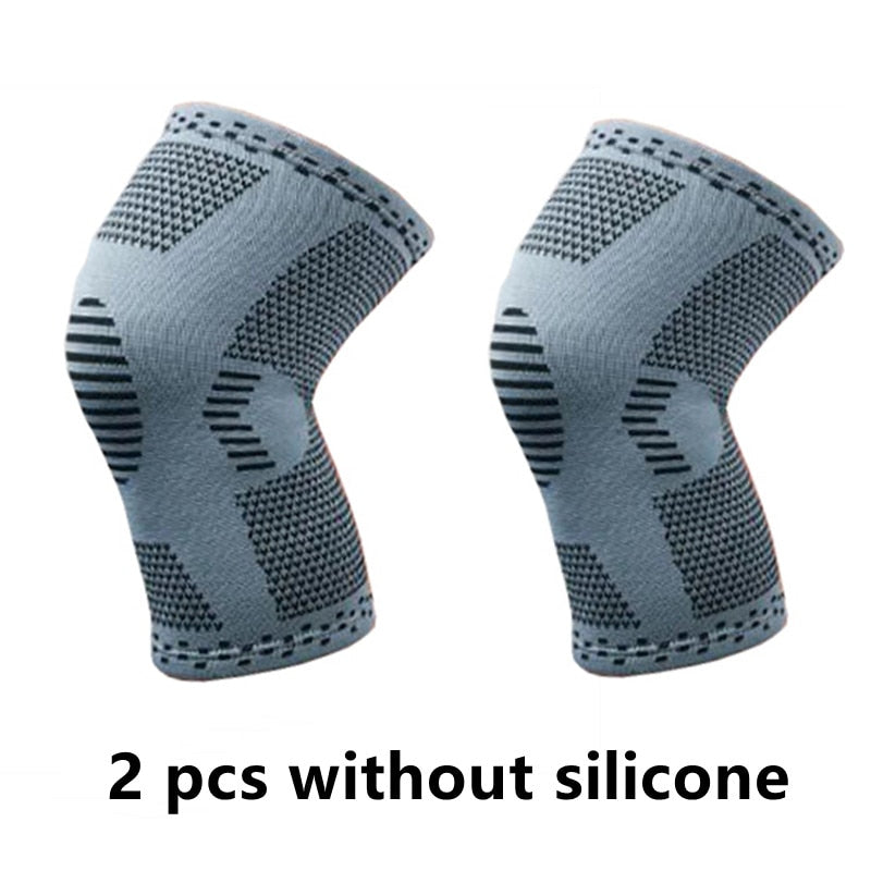 2021 Knee Patella Protector Brace Silicone Spring Knee Pad Basketball Running Compression Knee Sleeve Support Sports Kneepads