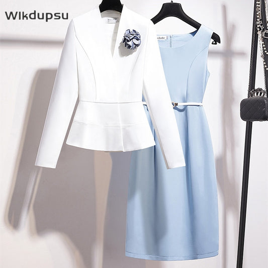 Fashion Formal Dress Suits For Women 2 Piece Set Elegant Office Ladies