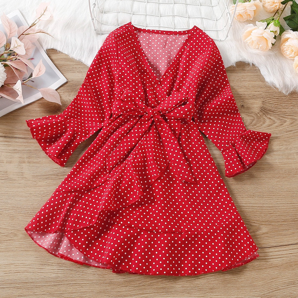 Girls Plaid Patched Pockets Irregular Dress Spring Autumn Toddler Kid Long Sleeve Casual A-line Princess Dress Children Clothing