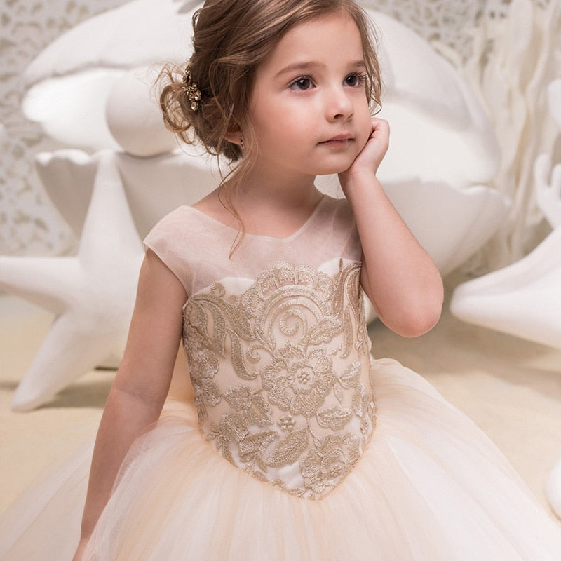 Baby Girls' Princess Ball Gown – Elegant Party & Wedding Bridesmaid Dress