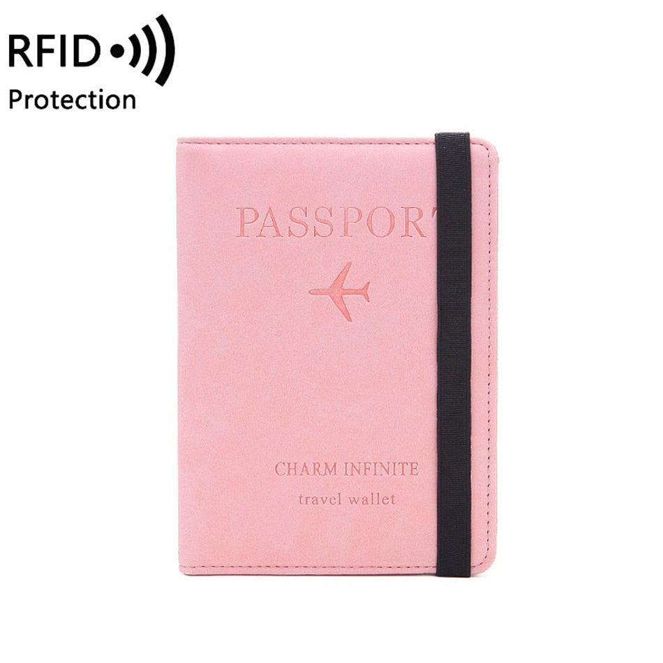 Women Men RFID Vintage Business Passport Covers Holder Multi-Function ID Bank Card