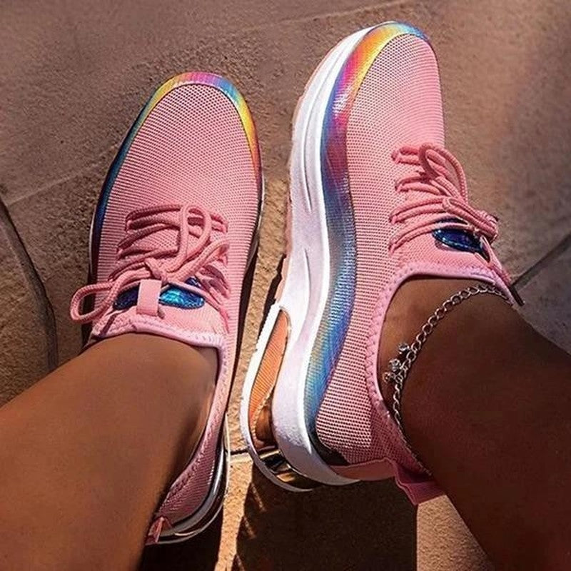 New Sneakers Women Casual Shoes Mesh Air-Cushion Flat Anti-Slip Women Sneakers