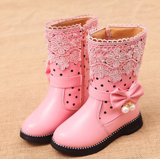 Girls Snow Boots Children Shoes Winter Fashion Boots Princess Sport