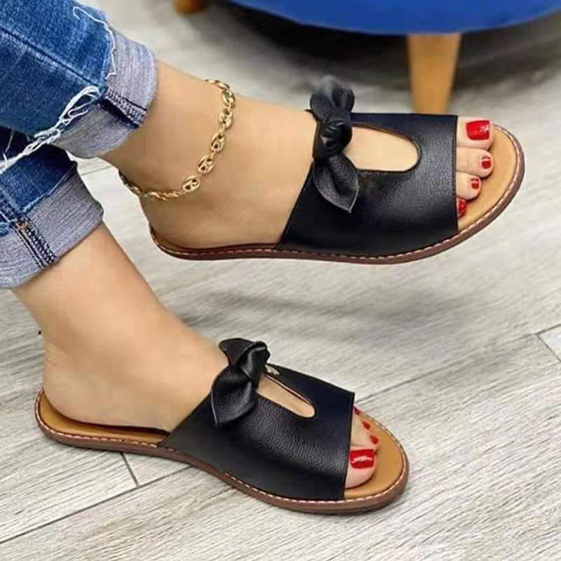 Summer Women Slippers Shoes Cute Butterfly-Knot Flats Casual Sandals