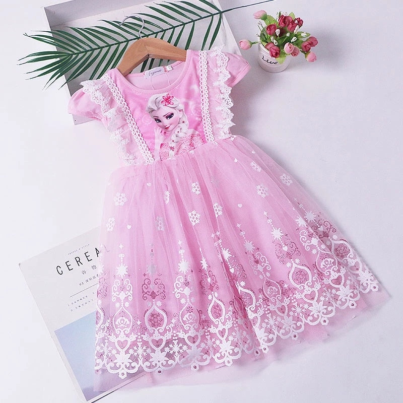 Winter Fleece Kids Dresses for Girls Vestidos Fashion Frozen