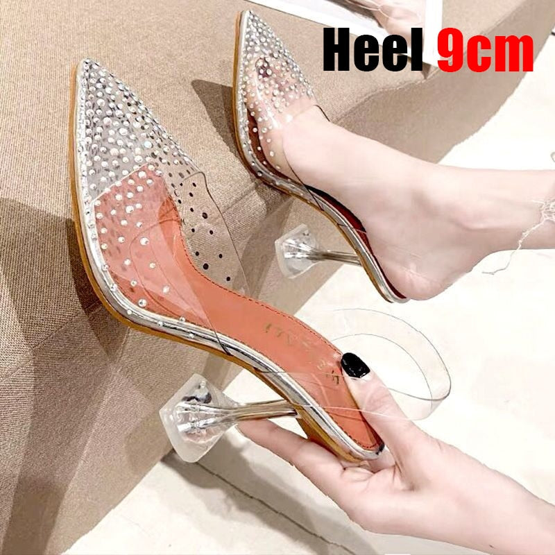 Luxury Women Pumps 2022 Transparent High Heels Sexy Pointed Toe