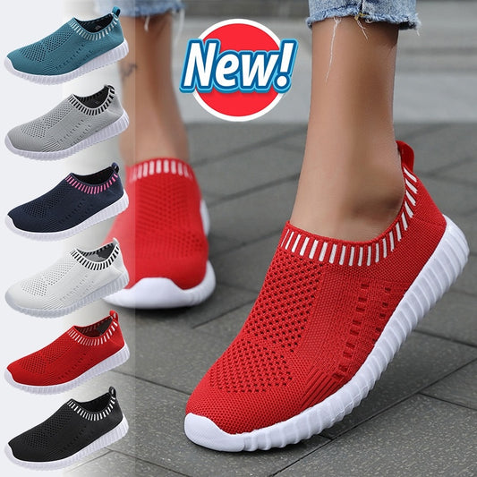 Women Sneakers Knitted Sneakers Women New Flat Shoes Vulcanize Shoes Ladies