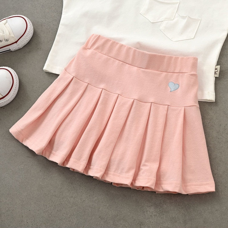 School Girls Skirt Summer 2022 Toddler Casual Pleated Skirts Cute Kids