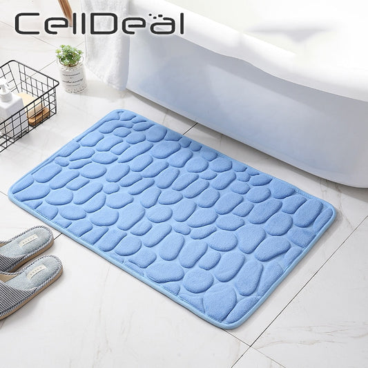 Home Bathroom Mat Non-slip Pebble Carpets Absorbent  Lavatory Bedroom