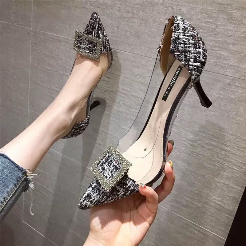 Luxury Women Pumps 2022 Transparent High Heels Sexy Pointed Toe