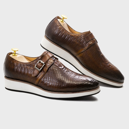 Mens Casual Shoes Genuine Leather Crocodile Pattern Classic Shoe for Men — view 1 of men's clothing