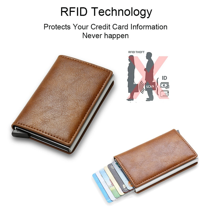 Rfid Card Holder Men Wallets Money Bag Male Black Short Purse 2022