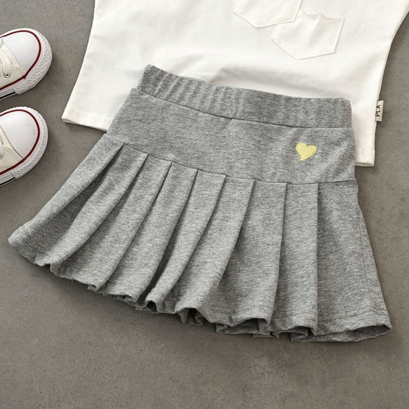 School Girls Skirt Summer 2022 Toddler Casual Pleated Skirts Cute Kids