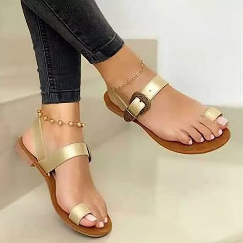 Women Slippers Clip Toe Flat Sandals Summer T Tied Ladies Shoes Beach Casual Woman Flip Flops Fashion Female PU Leather Footwear