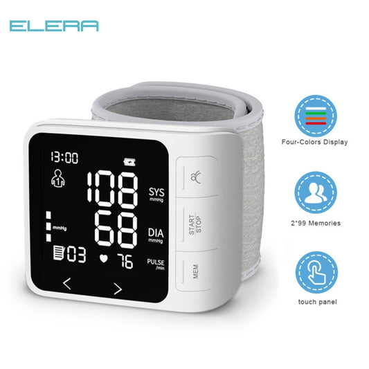 Wrist Blood Pressure Monitor Heart Rate BP Cuff Portable Digital LCD