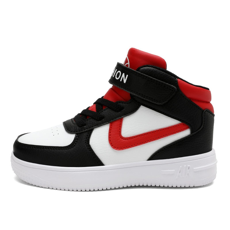 High Top Kids Running Shoes Classic Fashion Basketball Shoes for Boys Girls White Sports Shoes