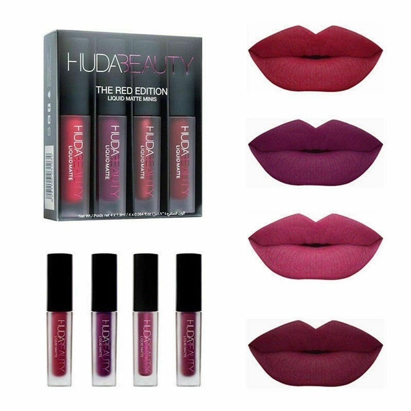 Lip Gloss Mini Lip Glaze Set Four Matte Waterproof