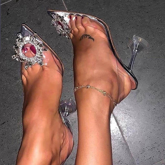 Luxury Women Pumps 2022 Transparent High Heels Sexy Pointed Toe
