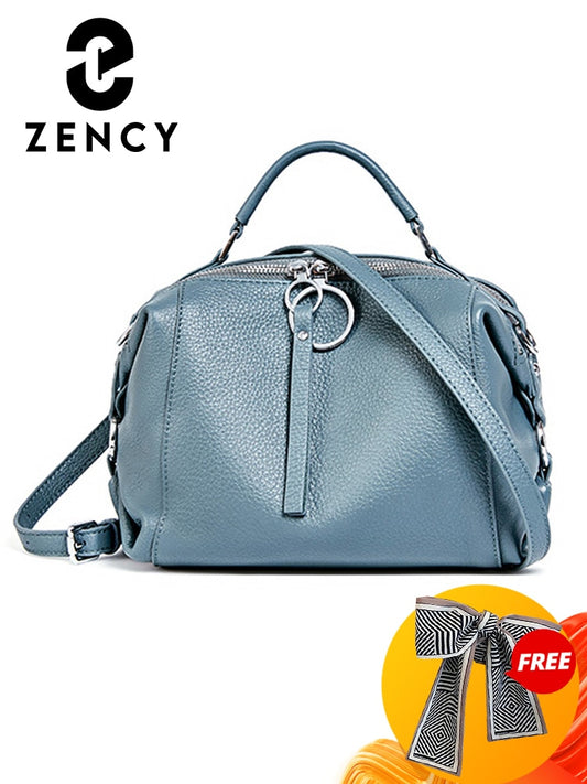 Zency Soft Genuine Leather Handbag Elegant Fashion Tassel Female