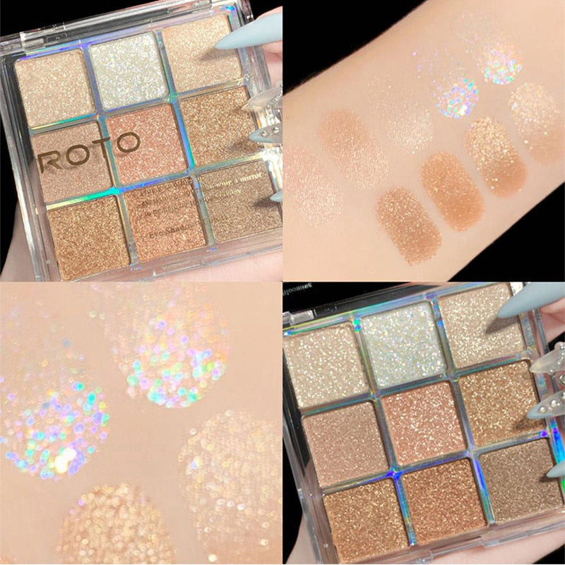 9 color Super Nude and Matte eyeshadow Palette Shine Long Lasting Waterproof