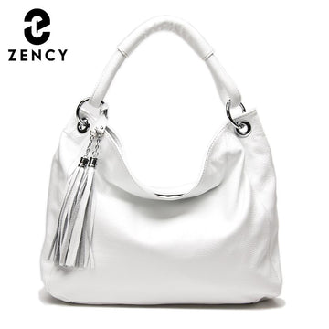 Zency 100% Soft Genuine Leather Tassel Women's Handbag